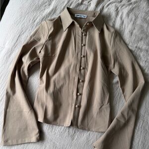 Princess Polly Tan Button-Down Shirt